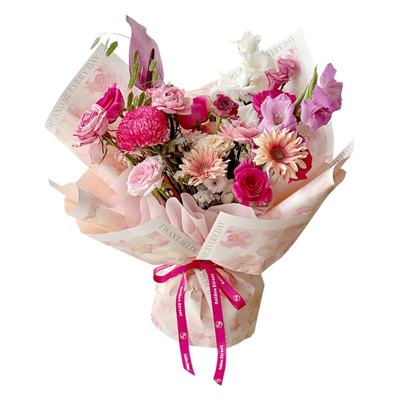 Flower packaging wrapping paper waterproof flow shadow wood cotton paper 100g thick Fenghua paper wholesale bouquet packaging materials