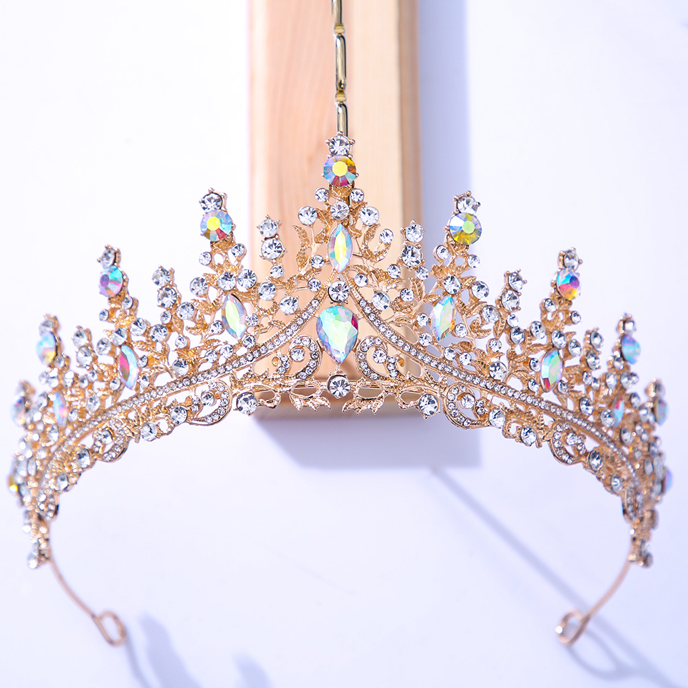 Picture of Bridal Crown New European-style headdress alloy with rhinestone crystal wedding dress accessories Amazon hair accessories
