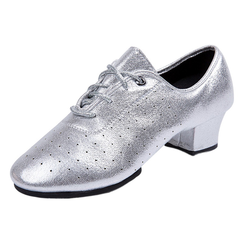 Latin Dance Shoes Soft Sole Square Dance Shoes Adult Teachers Middle Heeled Rubber Sole Dance Shoes GB Waltz 2023