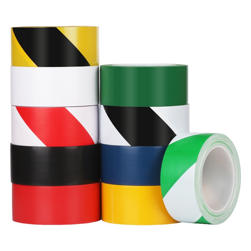 Floor warning tape PVC waterproof wear-resistant dust-free workshop tape yellow and black safety logo floor tape