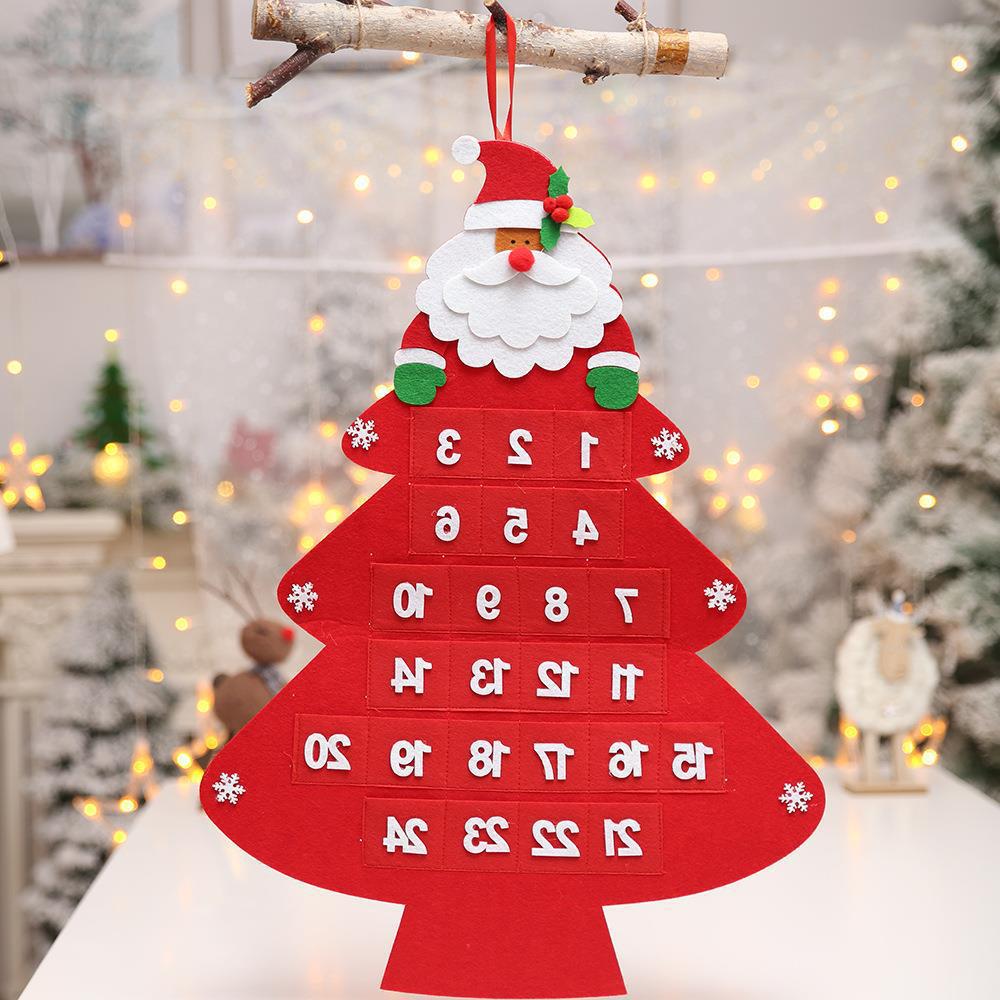 Christmas Calendar Felt Gift Ornaments Christmas Tree diy Hanging Ornaments Santa Claus Stereo Storage Pendant Gifts