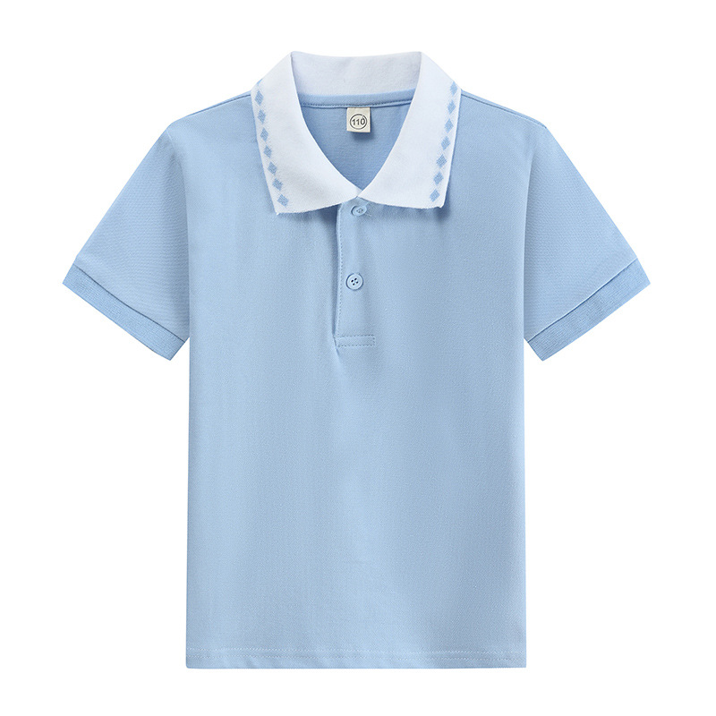 Picture of kids Children's T-shirt Long Sleeve Cotton White Lapel Polo Shirt for Boys and Girls Elementary School Students Middle and Large Children's School Uniform