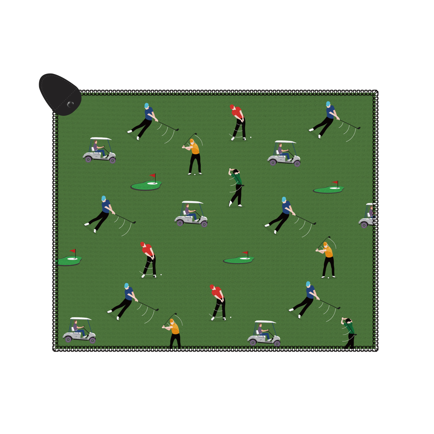Picture of Multicolor golf towel cross-border in stock microfiber waffle pineapple grid towel ball towel golf towel