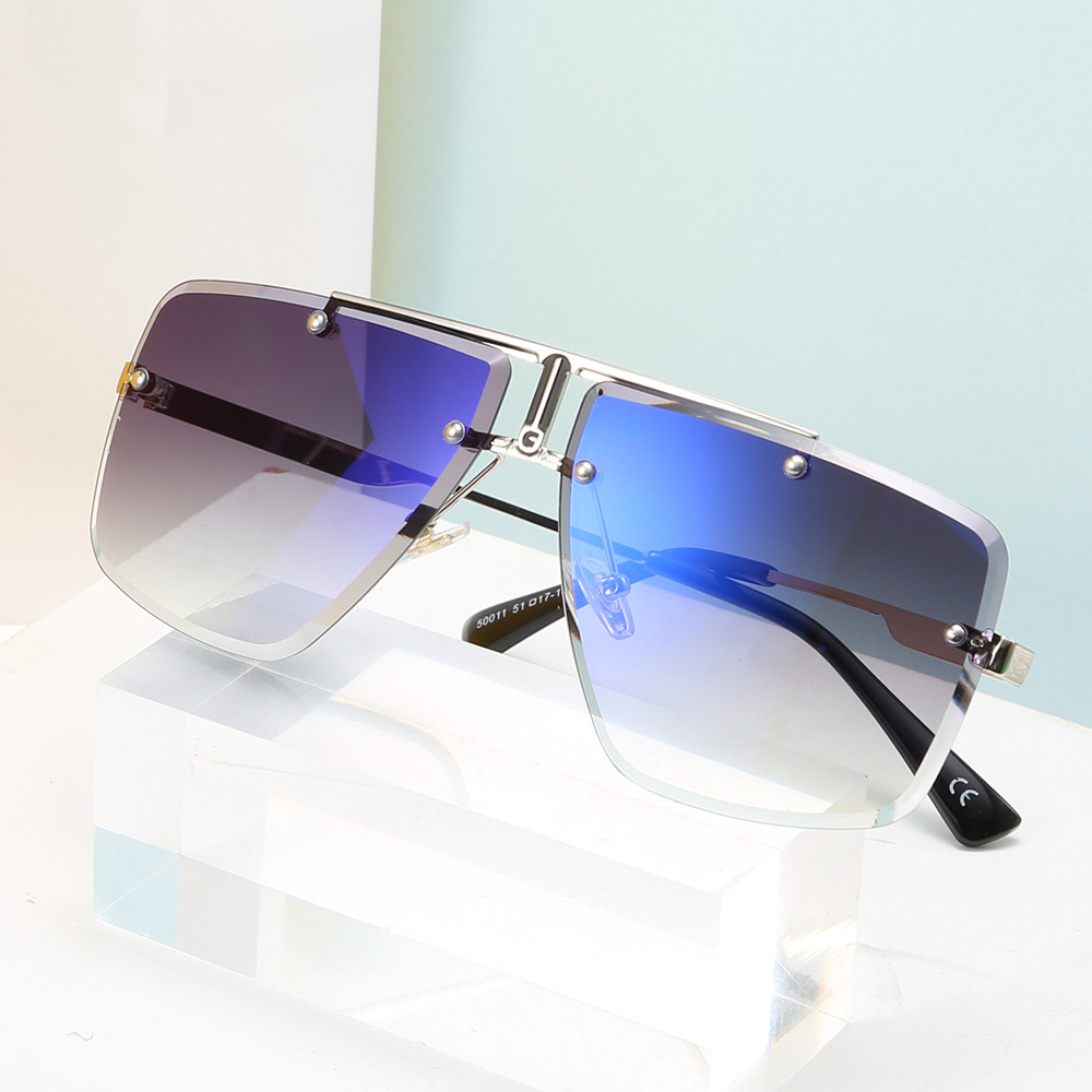 Picture of Men's Square Cut Edge Sunglasses 2019 European and American Trend Cover Glasses Driving Fashion Sunglasses 5011Uv400