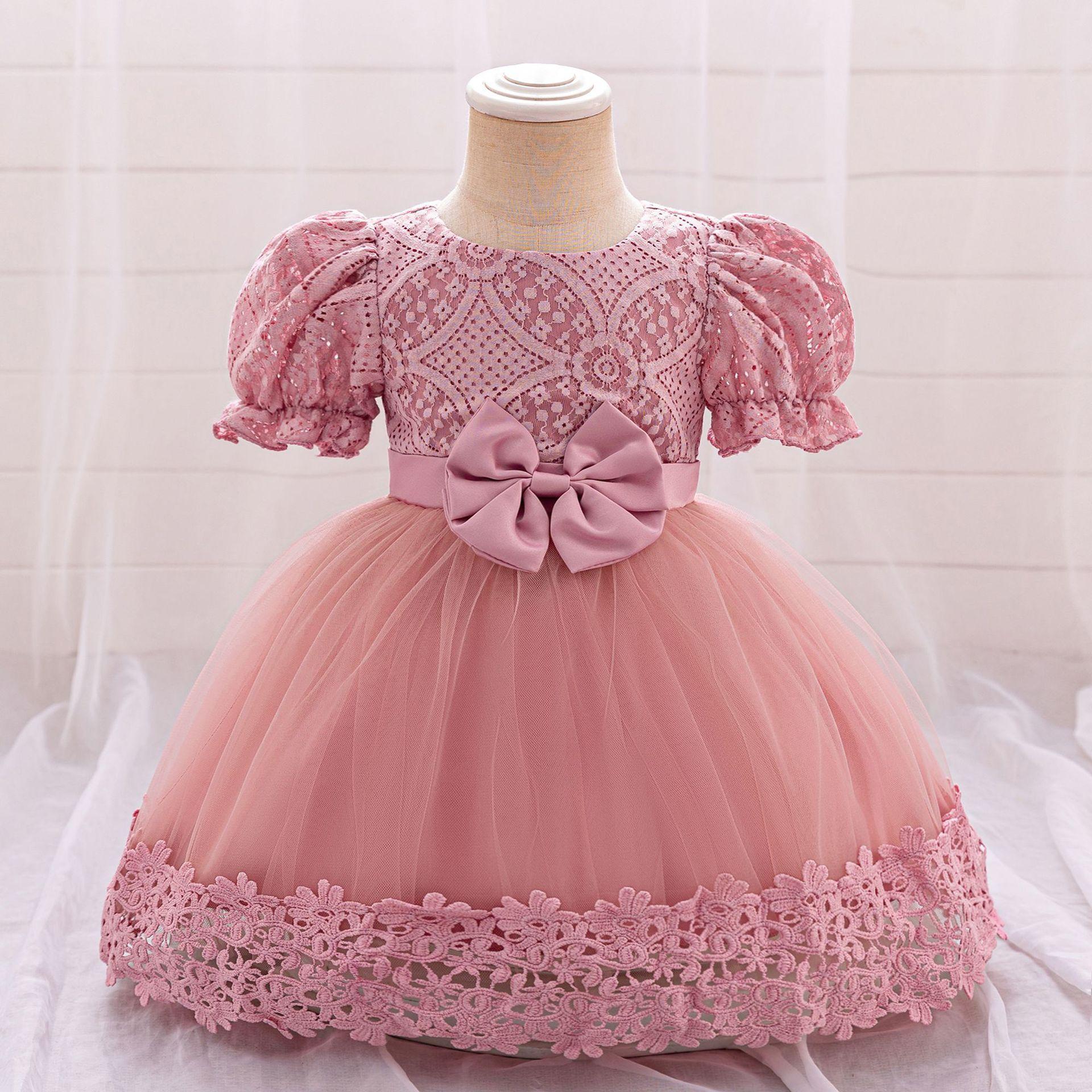 Picture of Amazon New Girls' Dress Embroidered Bow Princess Dress Flower Girl dress Party Dress Kids Dress
