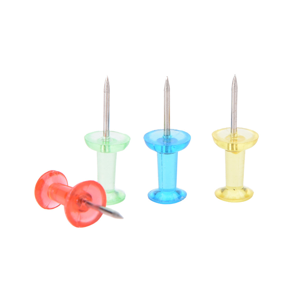 Picture of Color transparent I-shaped nail tack painting Cork nail pin nail sketch press nail environmentally friendly plastic American pushpin
