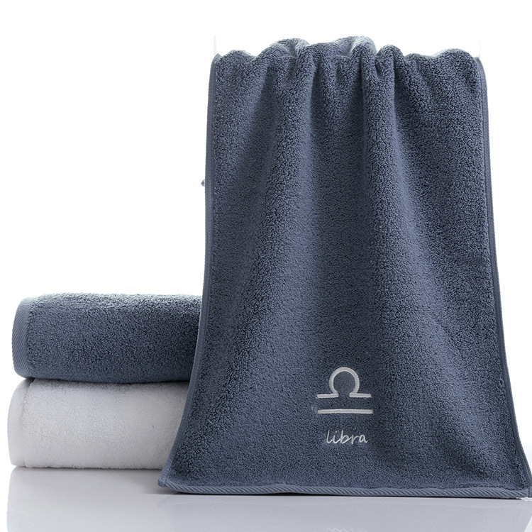 Picture of Pure Cotton Towel Creative Constellation Towel Couple Gift Thickeneded Sports Face Towel Pure Cotton Towel Embroidered Logo Soft