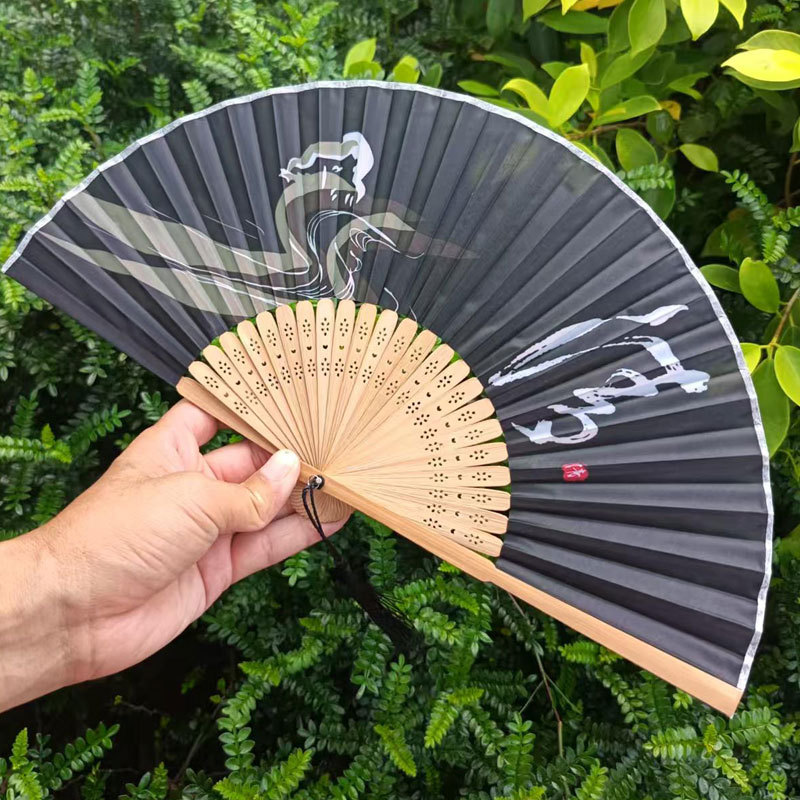 Picture of Folding Fan Bamboo Ancient Fan Student Girl Chinese Style Small Fan Scenic Spot Export Wholesale Retail Gift Decorative Fan
