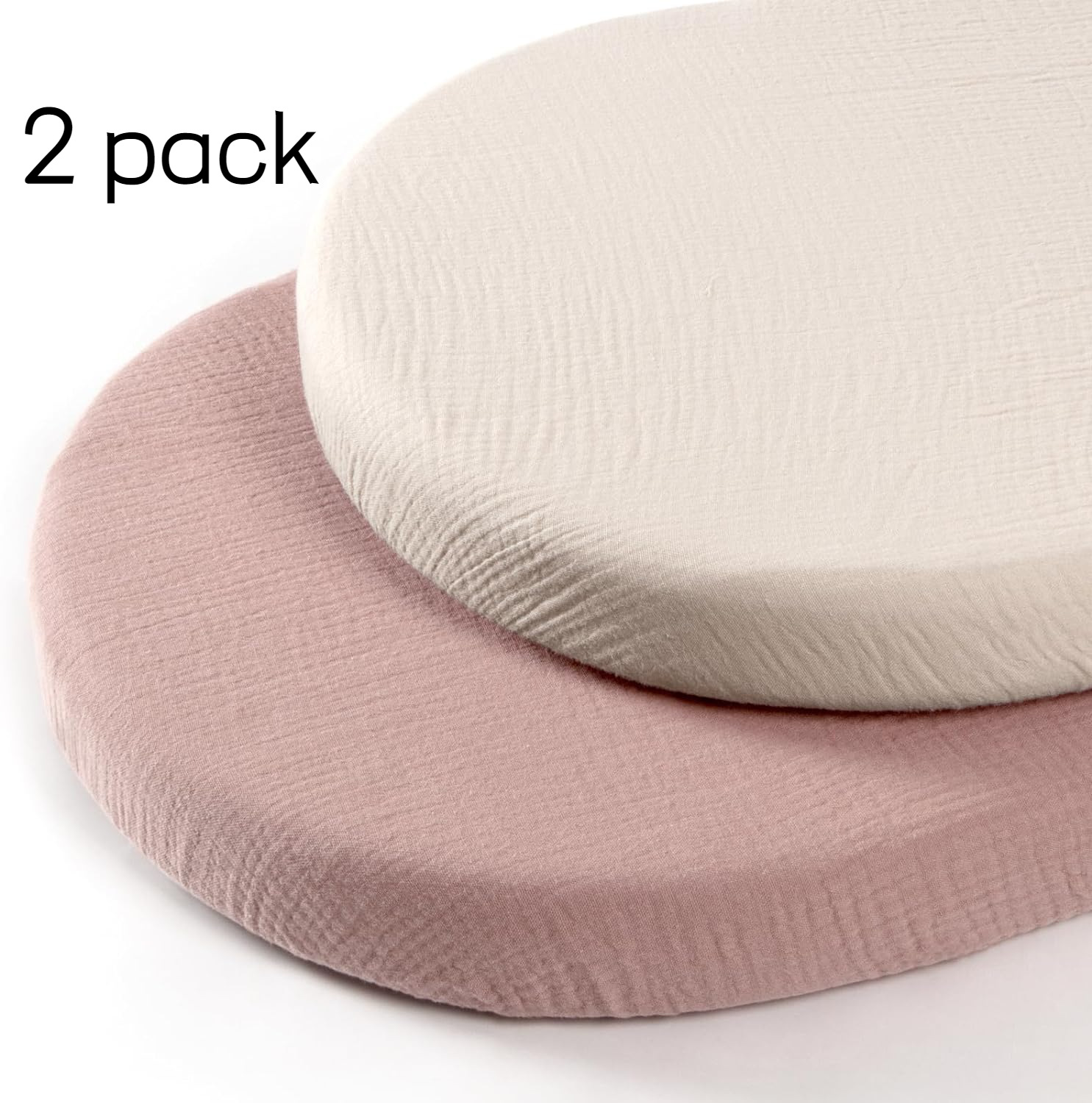 Picture of Cross-border Baby Cradle Bed Cover 2-piece Muslin Breathable Cotton Yarn Cradle Mattress Removable Change Cover