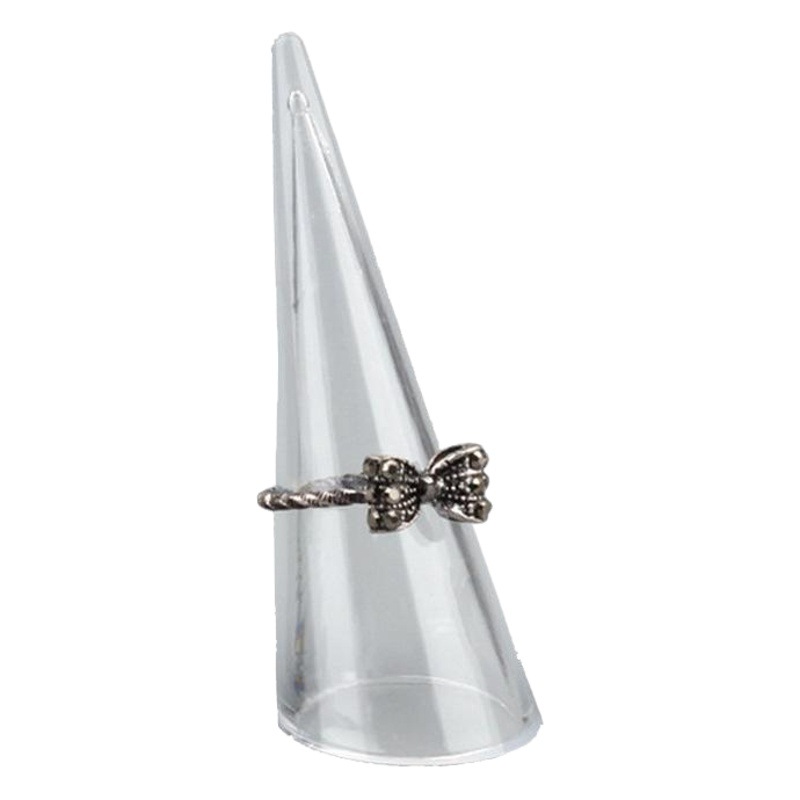 High Quality Acrylic Transparent Black Plastic Ring Display Stand Cone Ring Stand Stereo Jewelry Diamond Ring Display Road