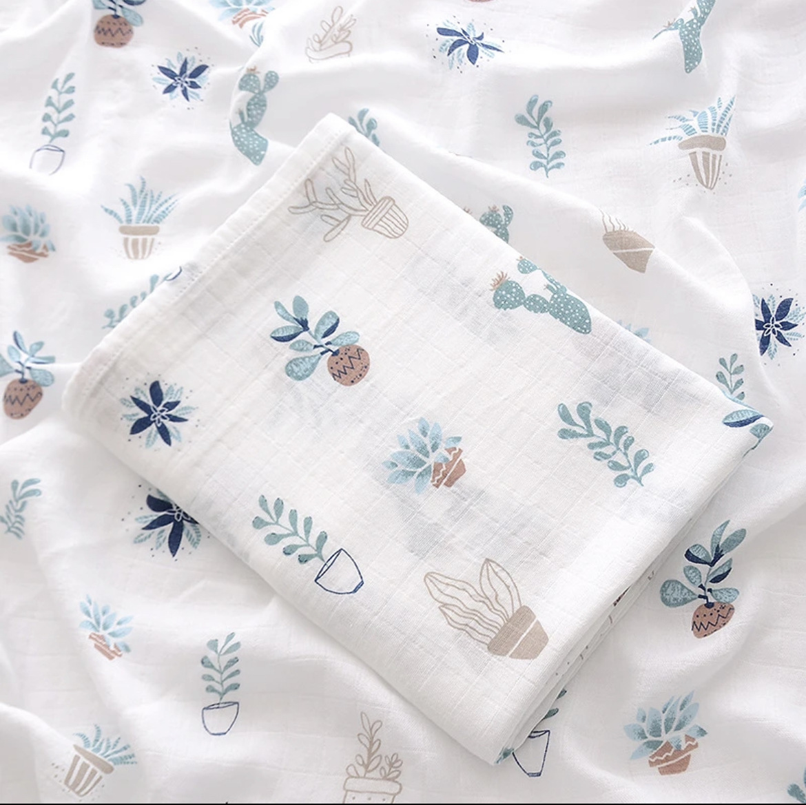 Picture of Double-Layer Bamboo Cotton Summer Gauze Quilt Baby Newborn Bath Towel Blanket Muslin Gauze Wrap