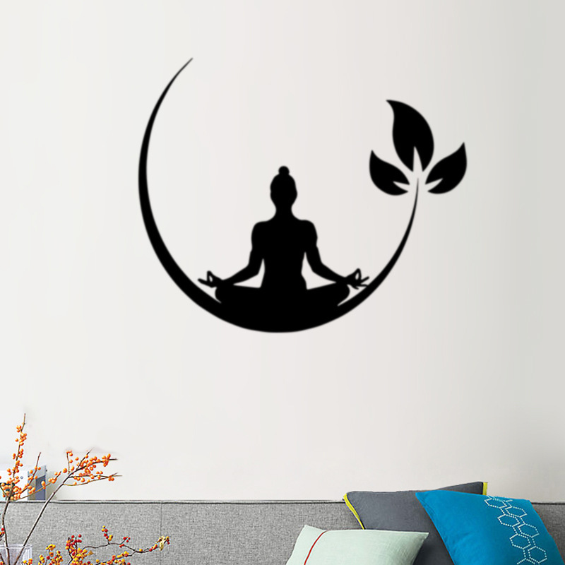 Foreign Trade New Hot Yoga Pattern Generation Carved Wall Stickers Yoga Studio Living Room Bedroom Decoration Stickers