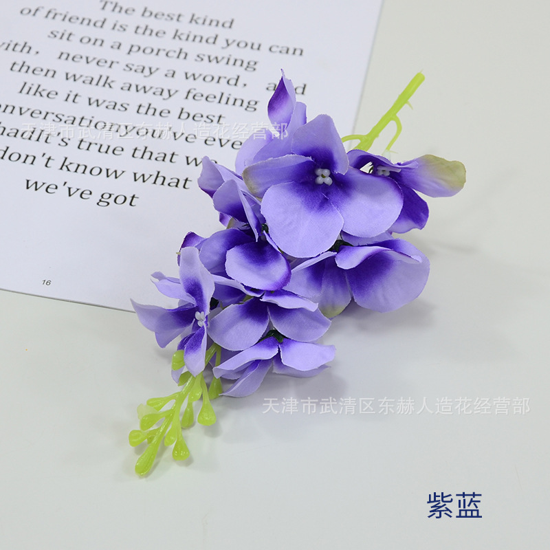 Picture of Simulated Flower Hyacinth Flower String Artificial Flower Restaurant Bar Decoration Shooting Props Scene Layout Violet Flowers