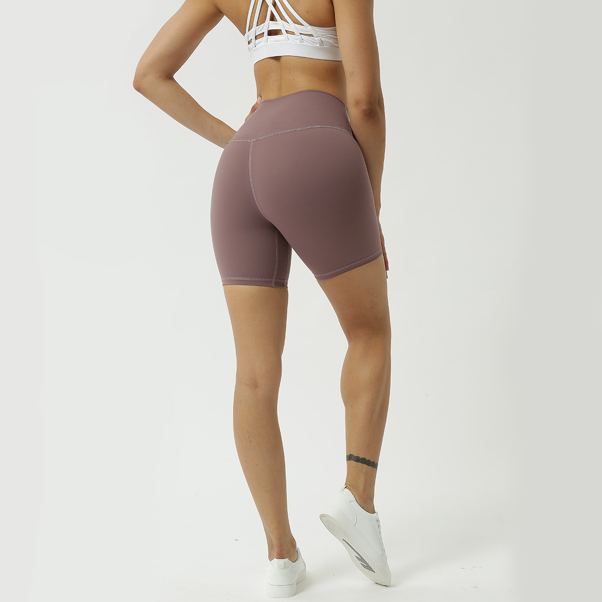 Picture of A generation of new sports yoga shorts women's double-sided sanding nude running shorts high waist hip shorts