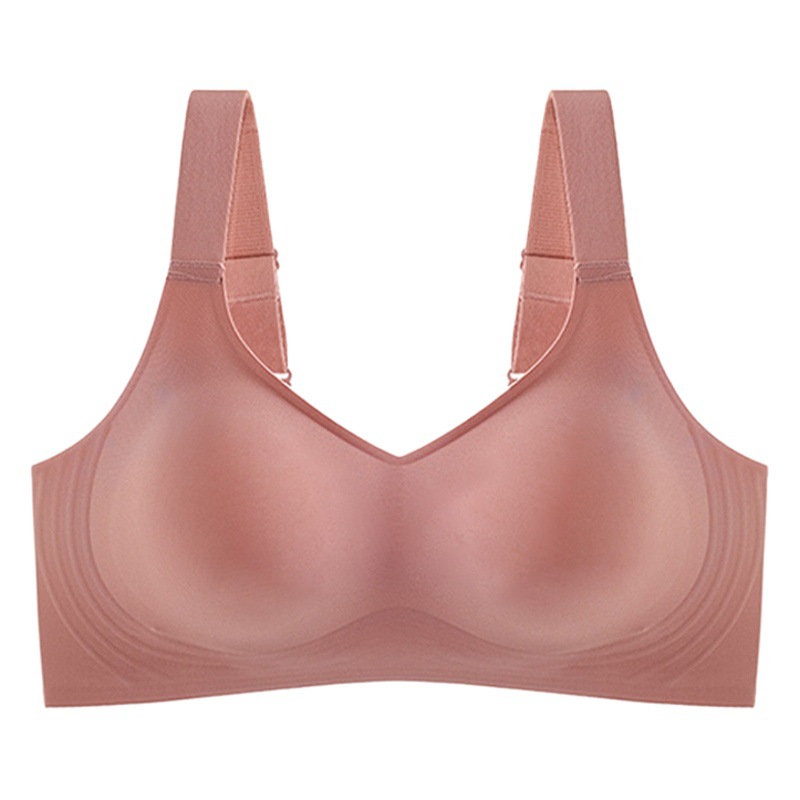 Picture of Latex 3D Jelly Soft Support Push-up Underwear Women's Traceless One-piece Non-steel Ring Adjustable Sports Thin Bra
