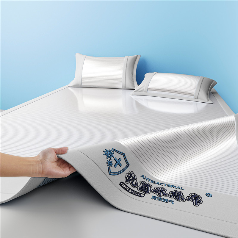 Picture of 2025 Explosions Antibacterial Ice Silk Mat Summer Sleeping Naked Maternal and Infant Class Air-conditioned Mat Machine Washable Folding Bed Cover Soft Mat