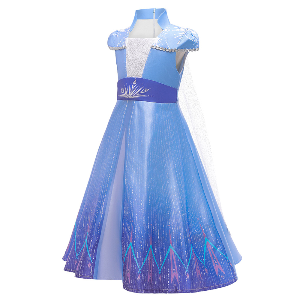 Picture of 2025 European and American Frozen 2 Elsa Princess Puff Dress Elsa Children's Dress Cosplay Performance