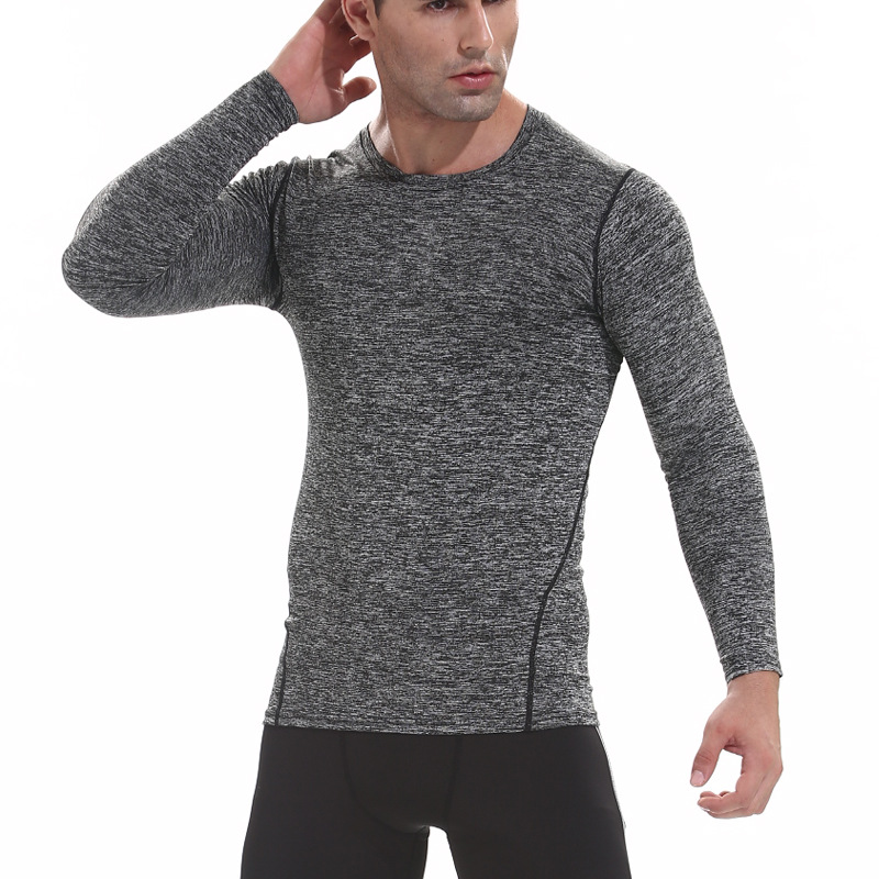 Picture of New European and American Fitness Wear Men's Long Sleeve Quick-drying Elastic Compression Sportswear pro Basketball Running Sports Tight Clothes