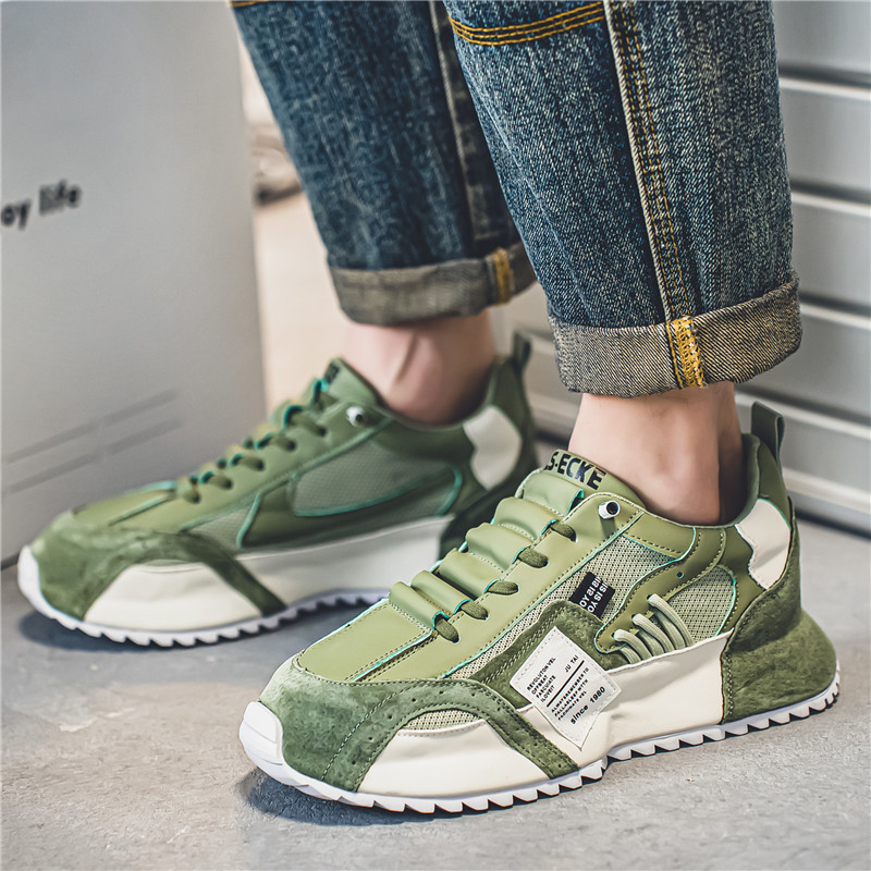 Picture of Spring Mesh Sole Sneakers 2025 New Color Matching Trbottomyy Elastic Band Footwear Breathable Casual Dad Men's Shoes