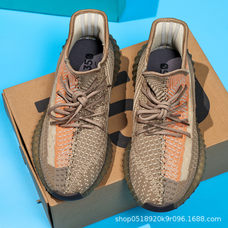 2025 New Summer Baiyi Coconut Shoes 350 Dirty Orange Men's Breathable Casual Shoes Women's Real Sports Running Shoes Men