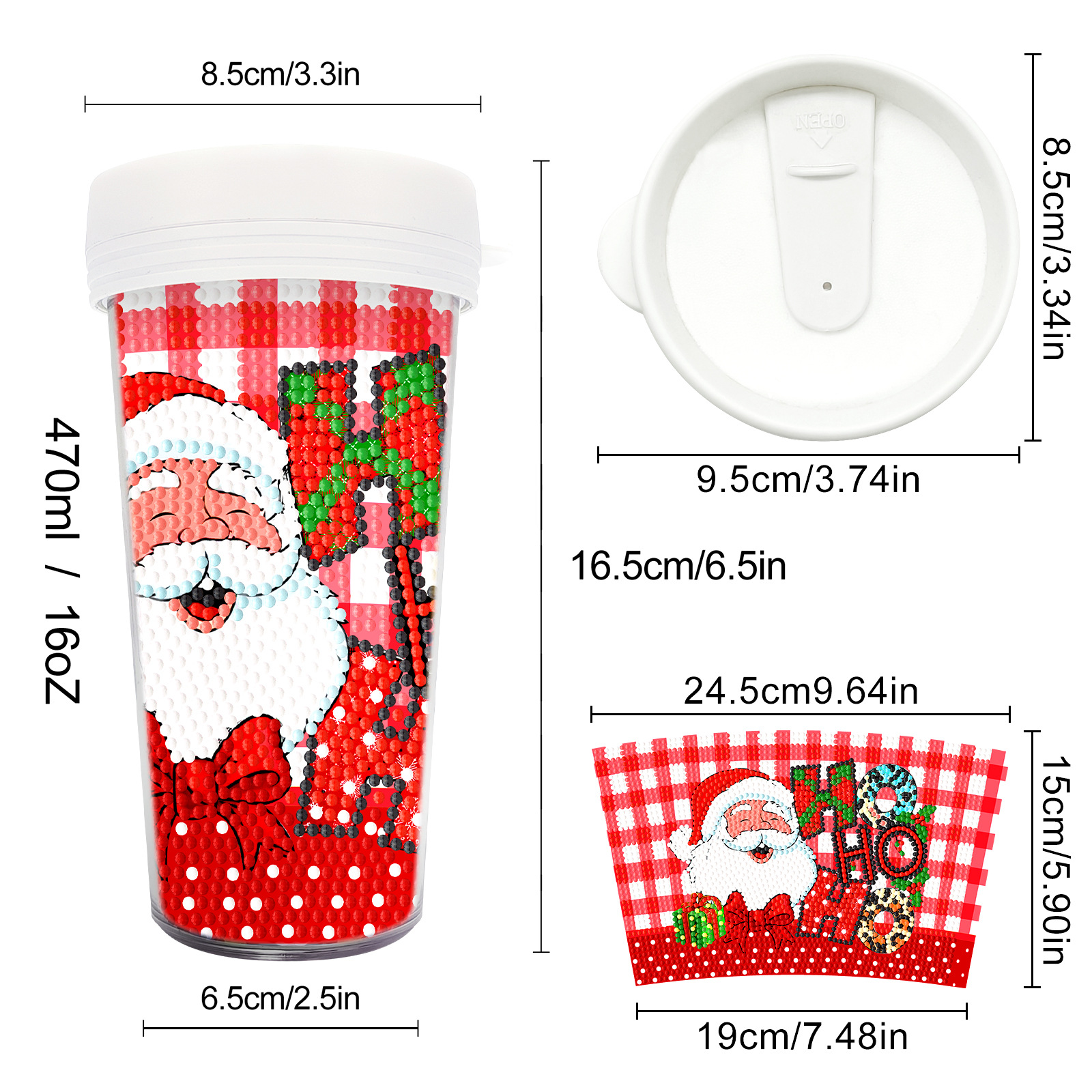 Picture of Diamond Painting Peripherals, New and Unique Cups, Cross-Border Supply, Diamond Stickers, Embroidery, DIY Handmade Full Diamond Creative Decorative Paintings Wholesale