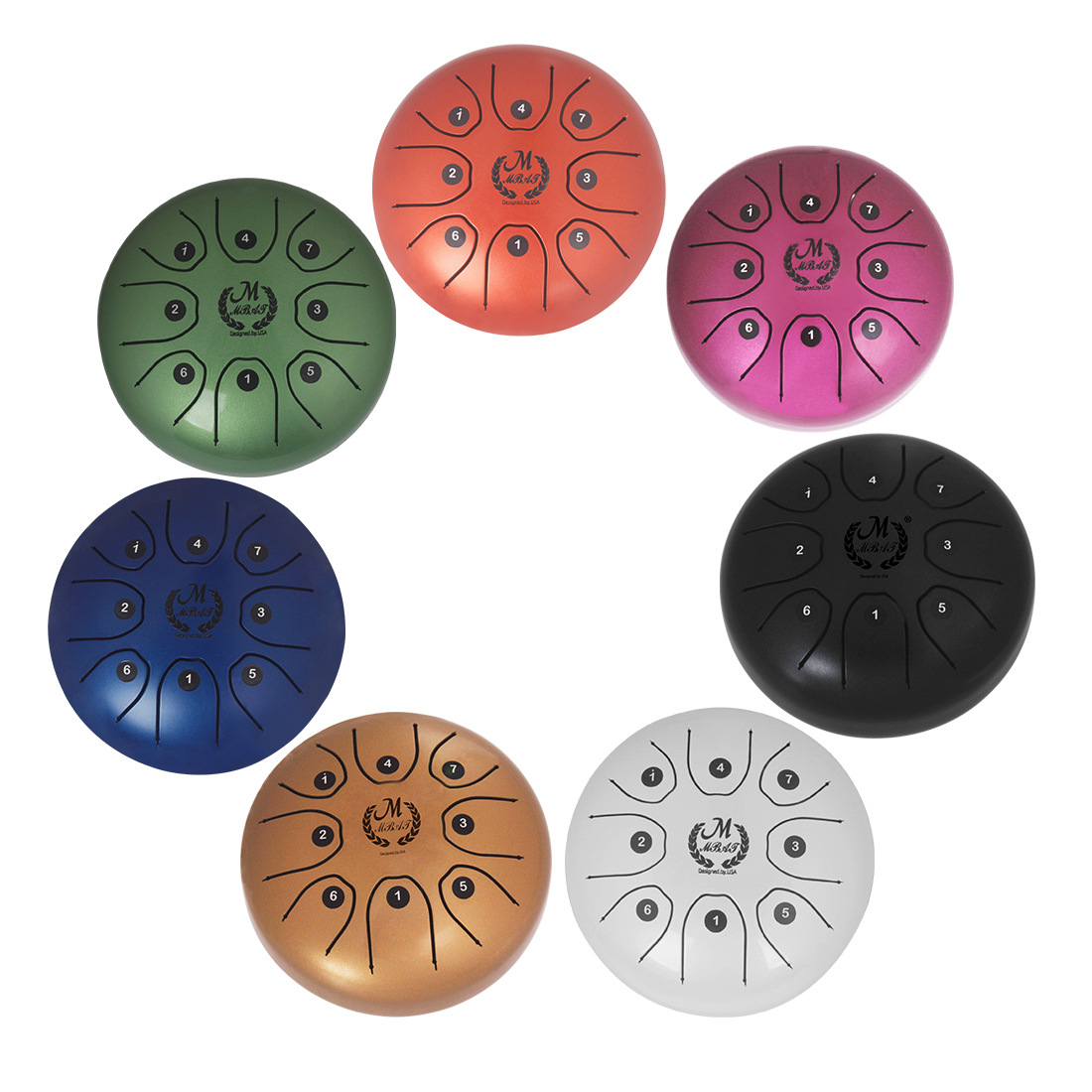 Factory wholesale Meibeite 5.5 inch C tone empty spirit drum worry-free drum worry-free drum Brahma drum steel tongue drum multi-color optional