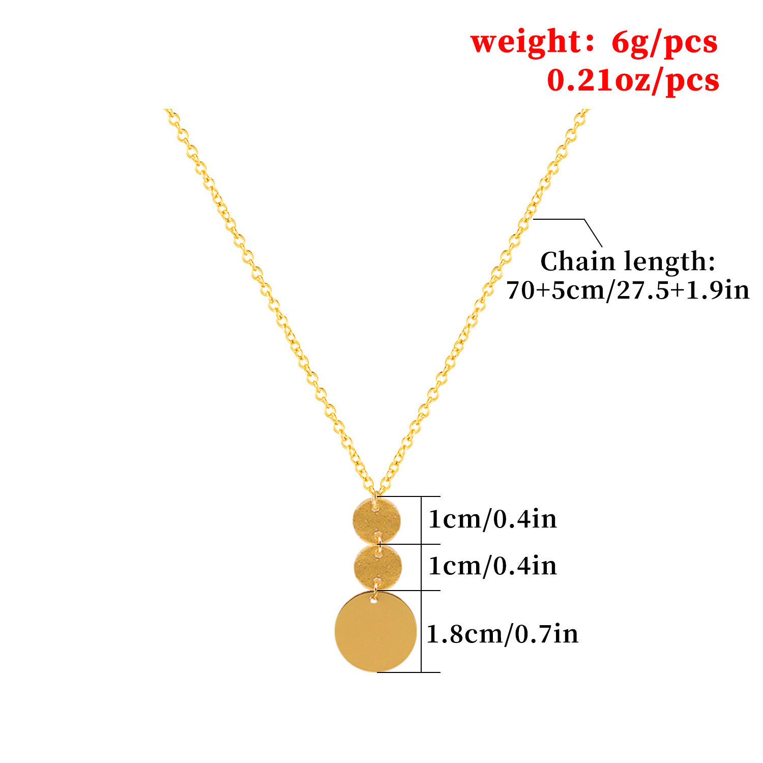 Picture of European and American Cross-Border Jewelry Large and Small Round Sequin Necklace Women's Personalized Creative Accessories Pendant Clavicle Chain