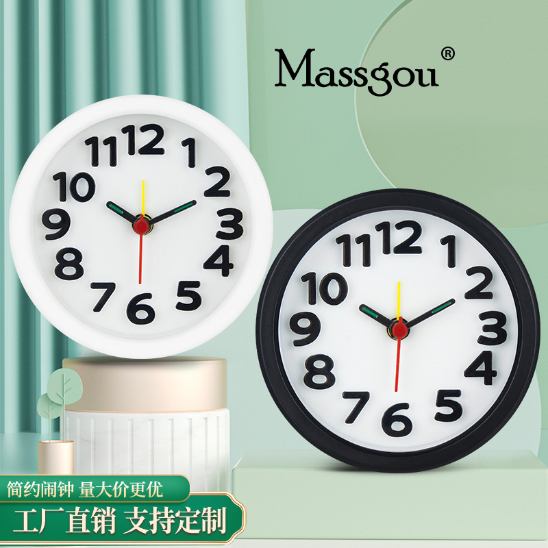 Creative simple alarm clock color children's alarm clock cartoon alarm alarm table student alarm clock mute bedside alarm clock direct sales