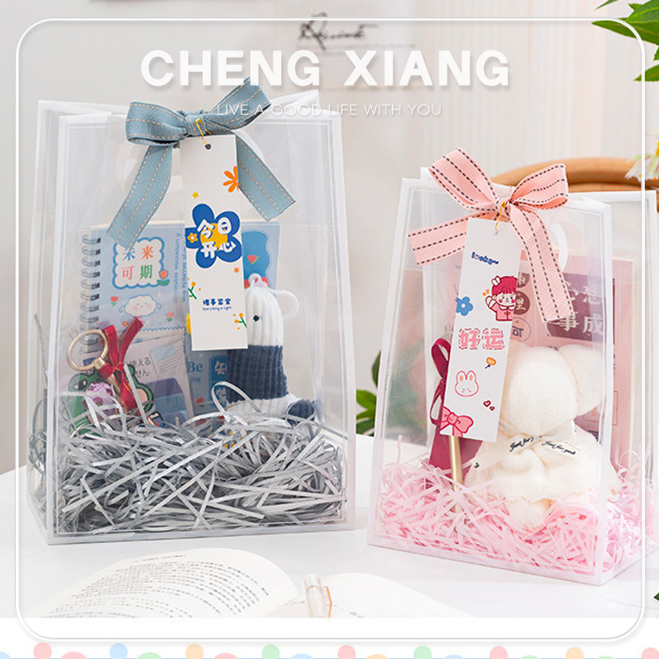 Plastic Transparent Handbag Souvenir Gift Bag Teacher's Day Pp Bag Little Red Book Same Style Birthday Gift Packaging
