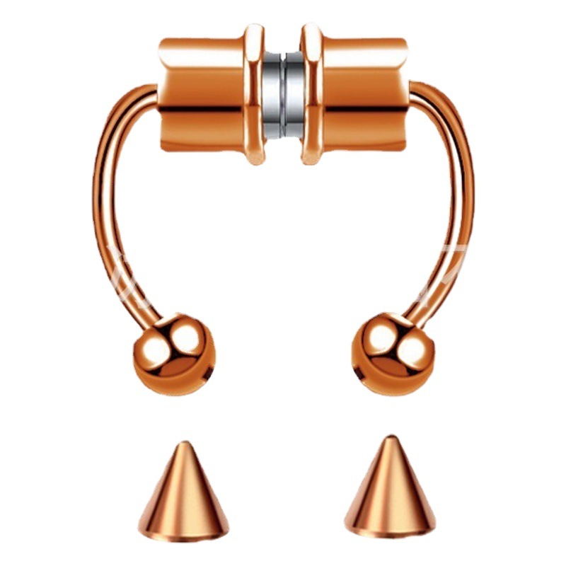2021 New Hot Sale Stainless Steel Magnet Nose Ring Non Perforated False Nose Ring Horseshoe Type Nose Hoop Ring