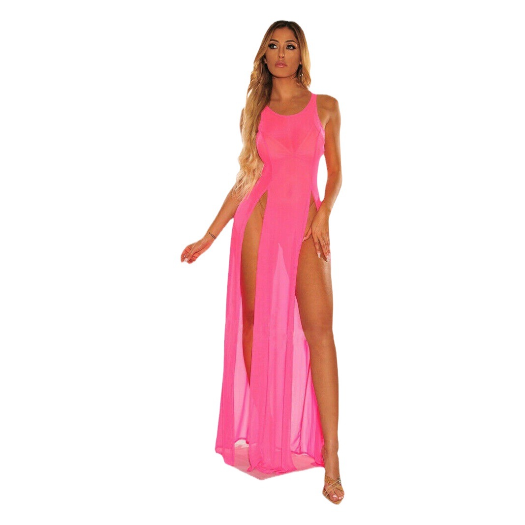 Foreign trade supply Europe and the United States new sexy underwear sexy mesh perspective split dress factory outlet