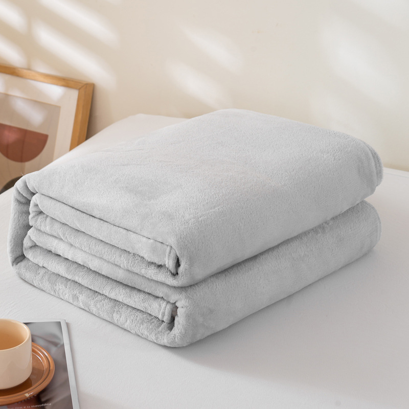 Picture of Foreign Trade Cross-Border Solid Color Flannel Blanket Summer Sofa Nap Blanket Coral Velvet Sheets Gift Blanket Wholesale
