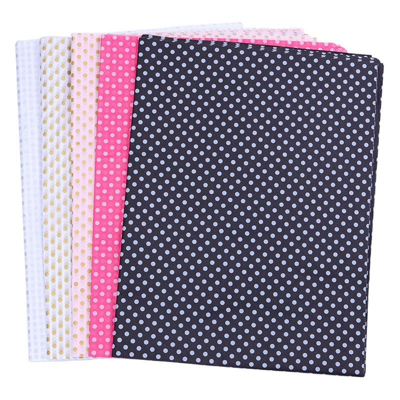 20 Sheets of Polka Dot Pearlescent Paper Copy Paper Lining Paper Bouquet Wrapping Paper 50*66cm Printed Polka Dot Pattern