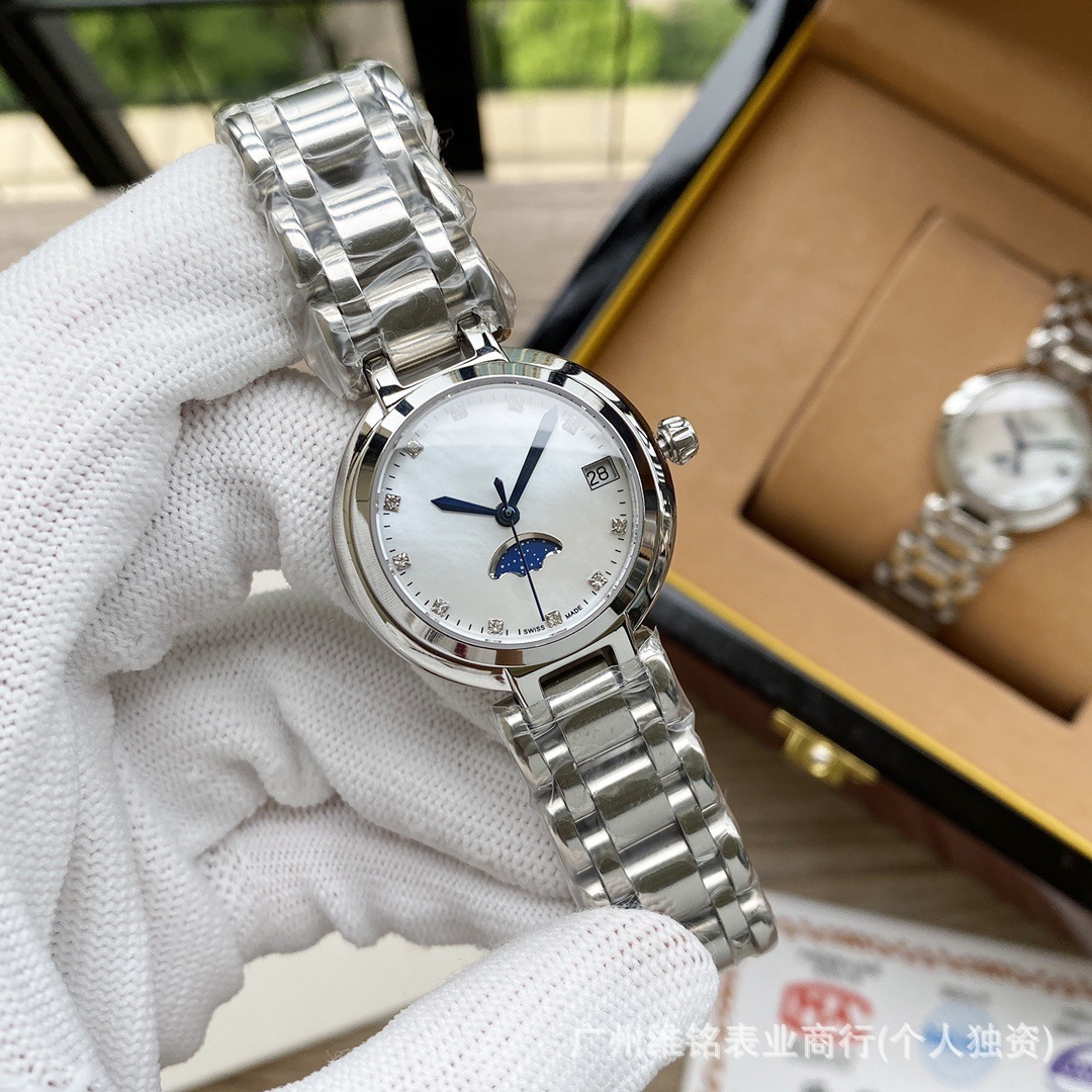 Picture of Heart Moon Series Watch Fashion Trendy Women's Watch with Steel Band, Calendar, Real Moon Phase Function, Sun Moon Star Danny Road Wristwatch