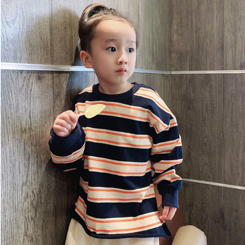 Picture of Boys' spring striped sweater 2023 new western style children's clothing boys' spring loose top fashionable sweater