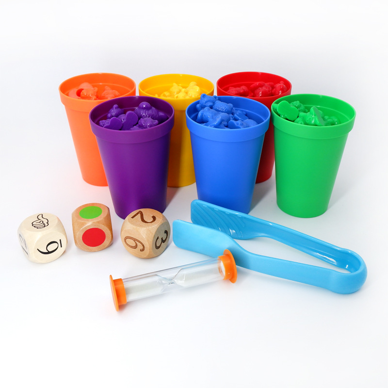 Picture of Foreign Trade Rainbow Digital Bear Toy Montessori Enlightenment Mathematics Weight Bear Early Education Kindergarten Counting Early Education Teaching Aware