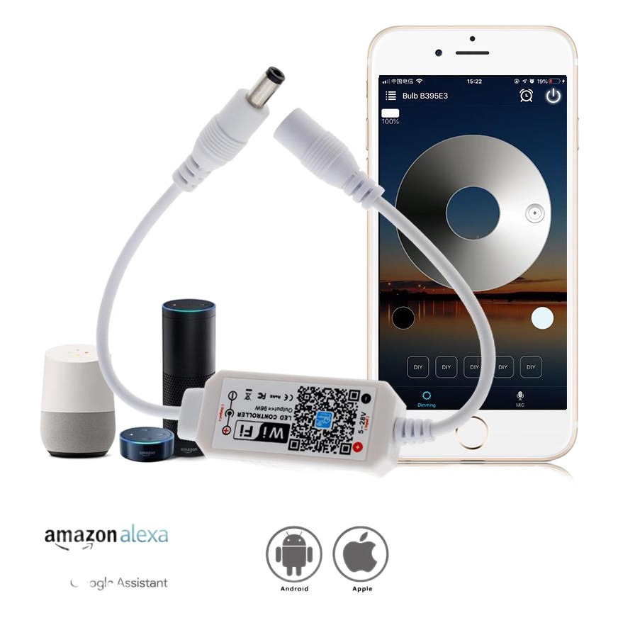wifi monochrome controller LED monochrome light with dimmer controller Alexa intelligent voice controller in stock