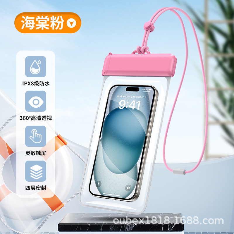 Picture of New Flip Mobile Phone Waterproof Bag Touch Screen TPU Swimming Diving Waterproof Mobile Phone Bag Transparent Wholesale