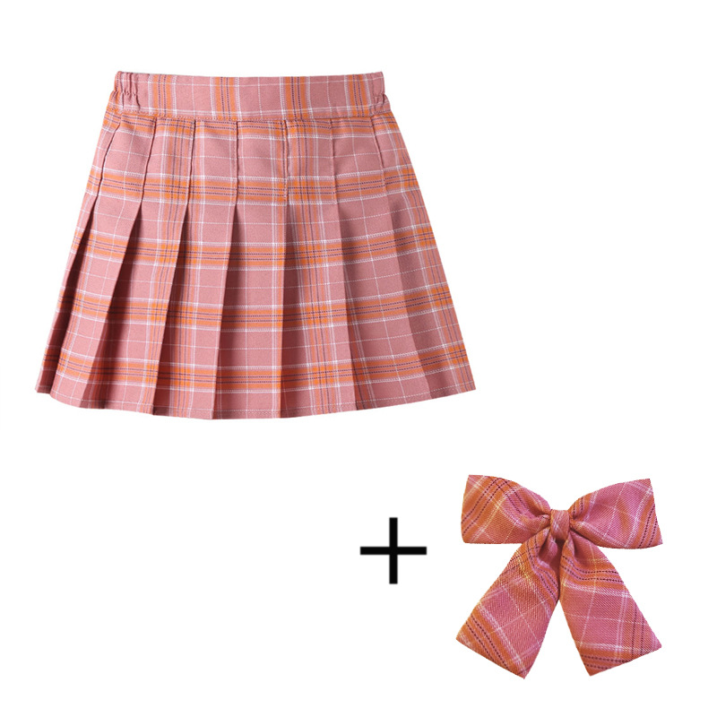 Picture of Girls' skirt children's clothing Korean style new preppy style children's short skirt class clothes plaid skirt medium and large children's pleated skirt