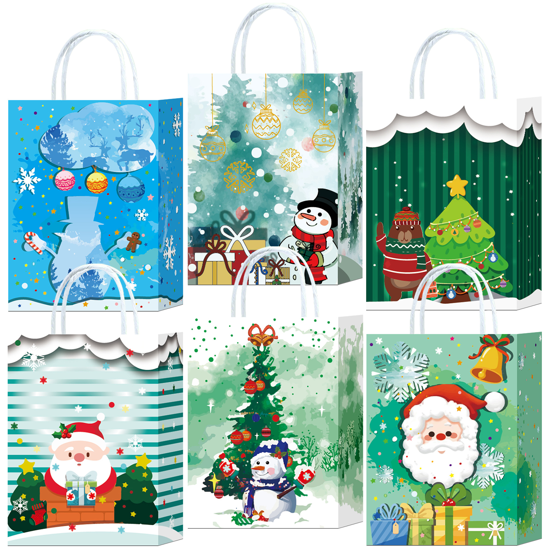 Amazon Christmas Kraft Paper Bag Birthday Party Gift Bag Shopping Mall Gift Clothing Jewelry Tote Bag
