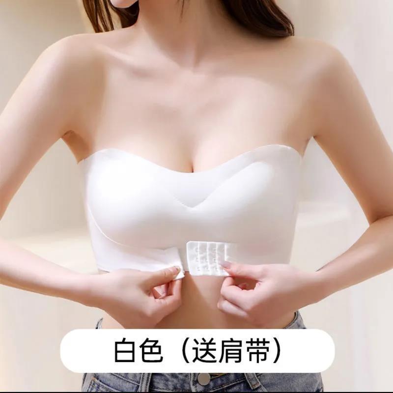 Picture of Strapless underwear women's invisible bra small chest push up non-slip tube top girl's wireless beauty back wrapped chest less Ladies