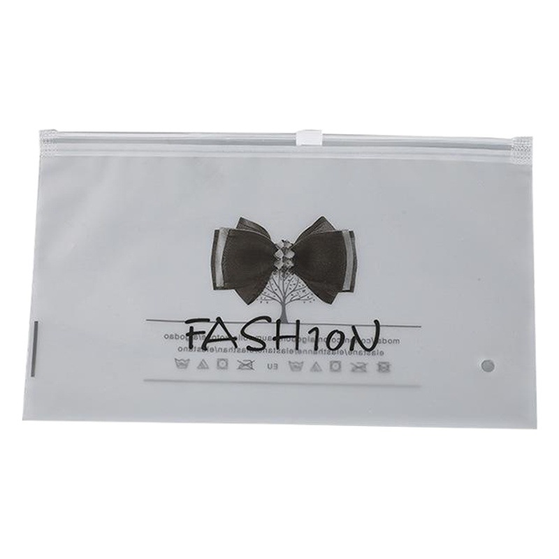Spot clothing zipper bag pe transparent frosted mask clothes packaging bag LOGO underwear socks plastic self-sealing bag