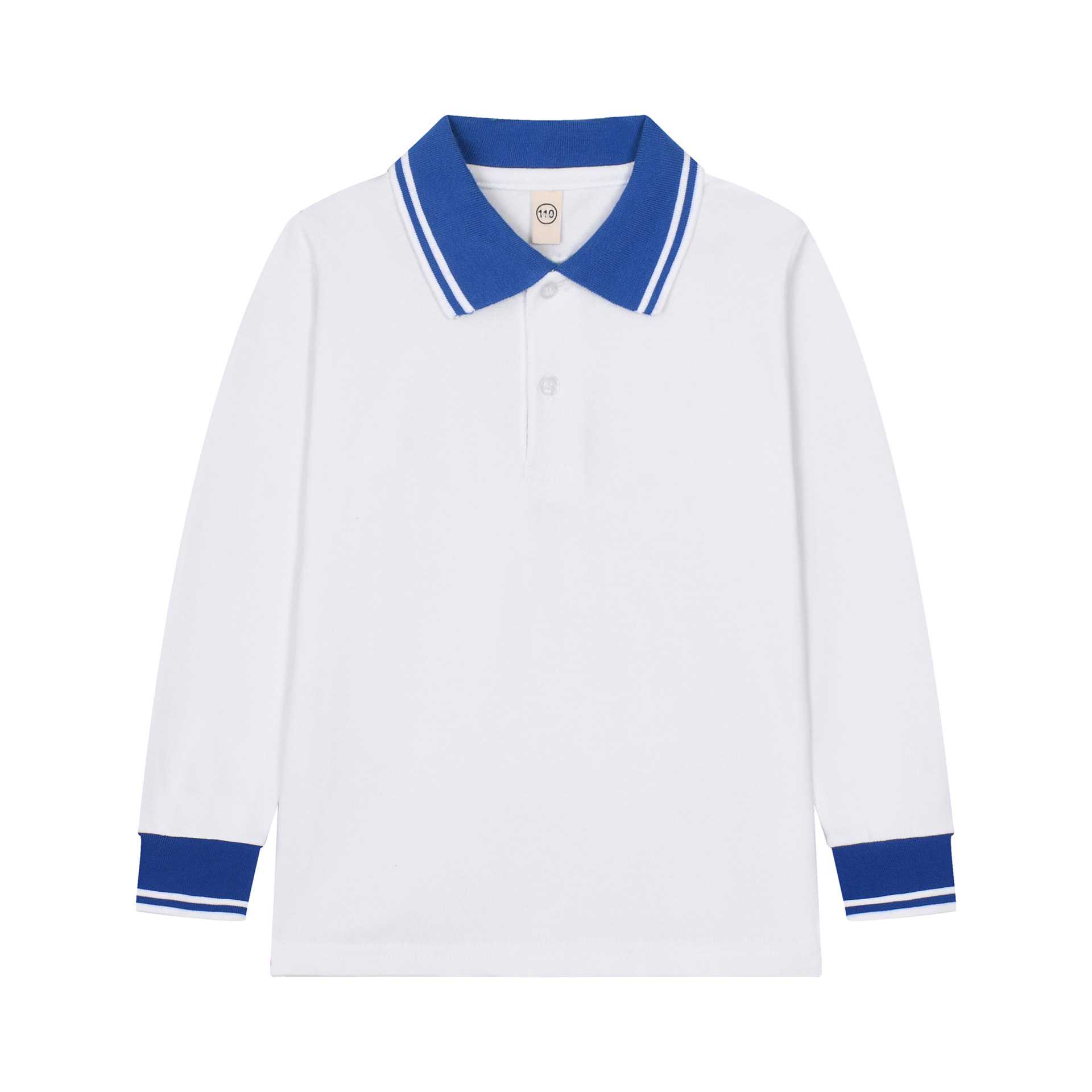 Picture of Boys' polo shirt long sleeve T-shirt children's cotton school uniforms girls lapel garden clothes White bottoming shirt a generation of hair