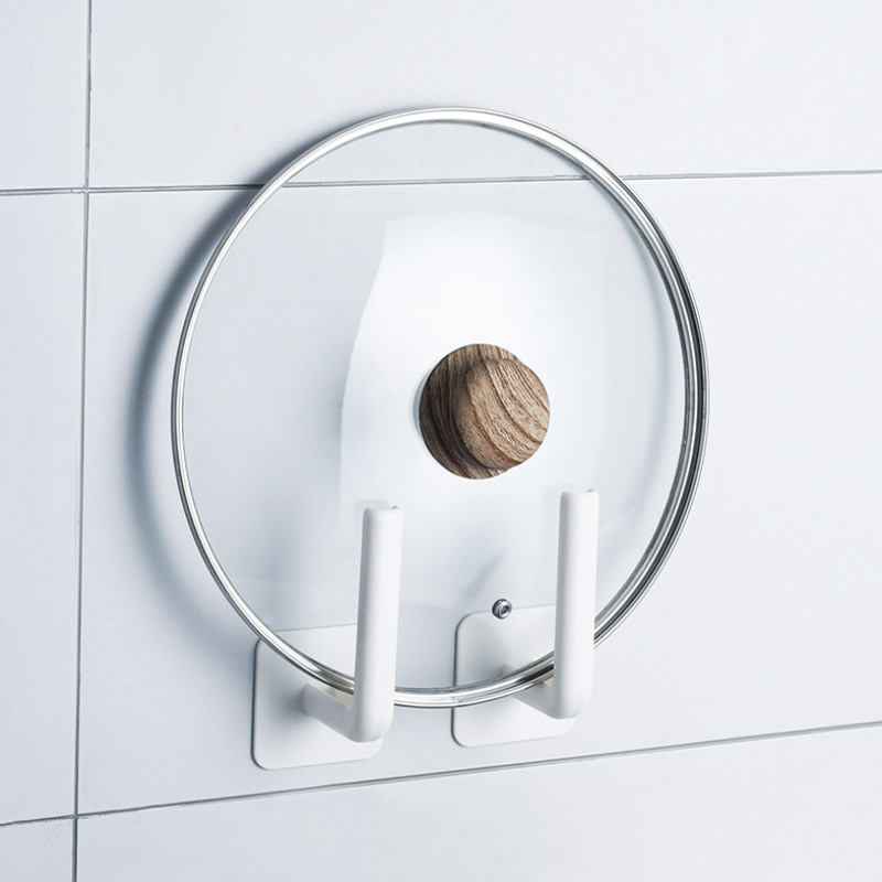 Picture of Kitchen and Bathroom Punch-Free Wall Storage Rack Cutting Board Chopping Board Pot Lid Rack Wall-Mounted Storage Hook Storage Rack