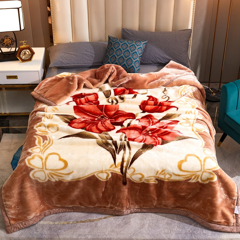 Picture of Raschel Blanket Double Thickened Blanket Super Soft Fleece Blanket Cover Blanket Wedding Red Blanket Warm Blanket Gift Wholesale