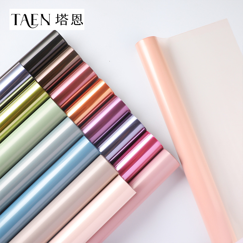 Cross-Border Wholesale Crystal Paper Opp Translucent Cellophane Flower Wrapping Paper Bouquet Wrapping Paper Floral Art Handmade DIY