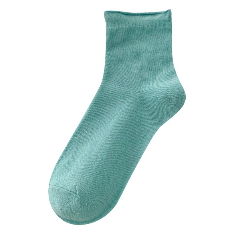 suxinaimin Socks Women's Summer Candy-colored Roll-up Mid-tube Cotton Socks Ins Trendy Japanese-style Cute Stacked Socks