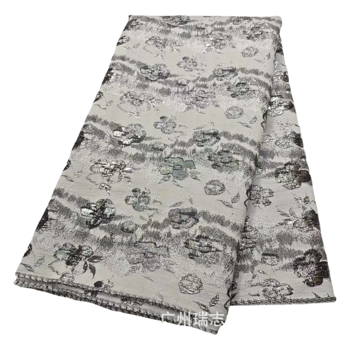 Oil Painting Flower Fine Embroider Dress Cheongsam Jacquard Fabric Gold and Silver Foil Hot Stamping Embossed Embroidered Cloth Brocade