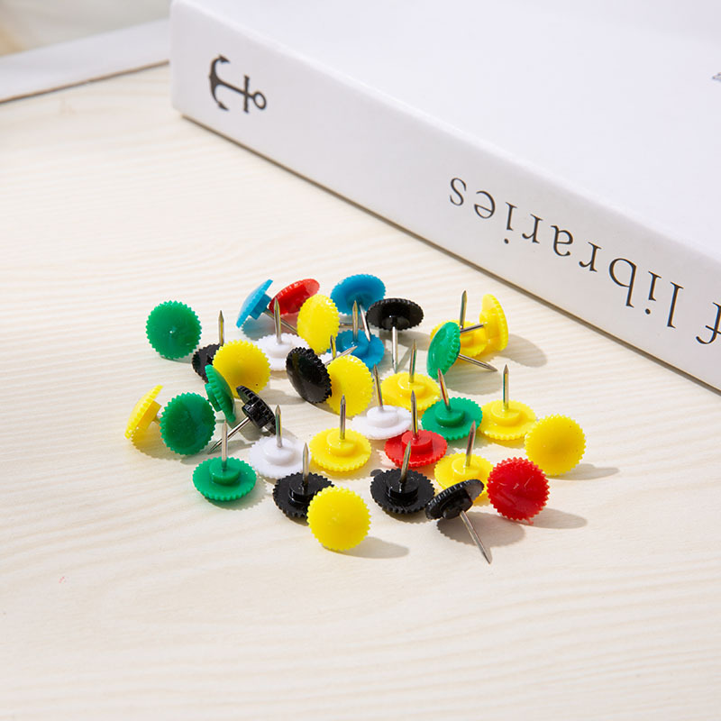 Yiwu Amazon special color round round gear special-shaped I-pin plastic pushpin press nail bulk