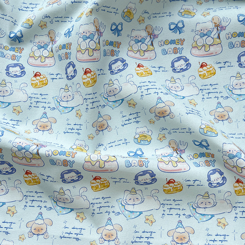 Pure Cotton Canvas 1.5m Width Sleeping Cat 1.0m Price Bag Jacket Vest Handmade DIY Fabric
